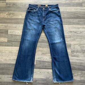 36x34 AG Adriano Goldschmied Fillmore Jeans Men’s Blue Made USA Distressed Denim